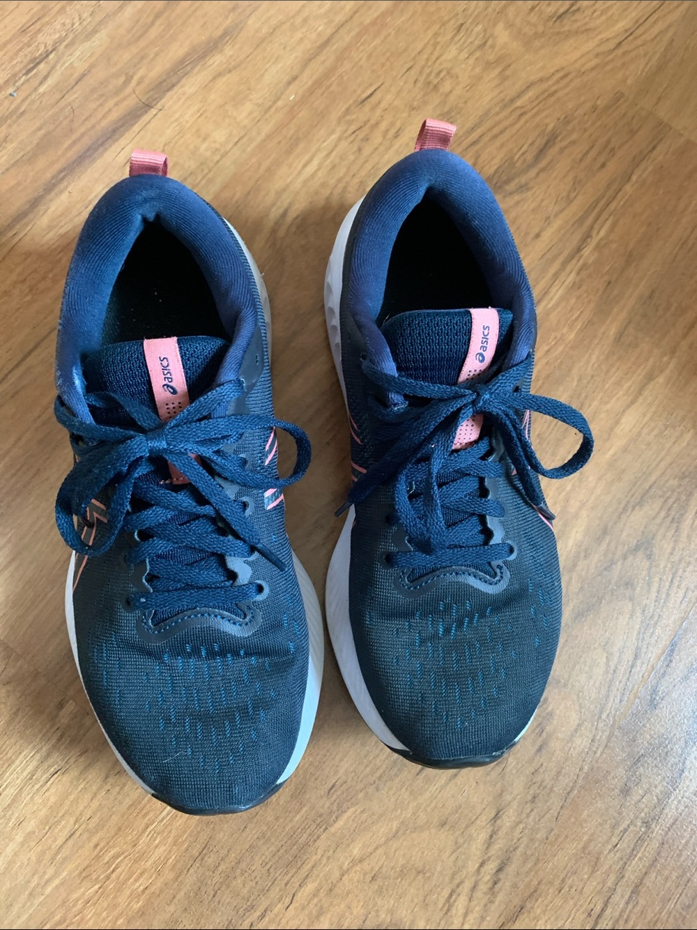ASICS Navy and Pink Women's Running Sneakers